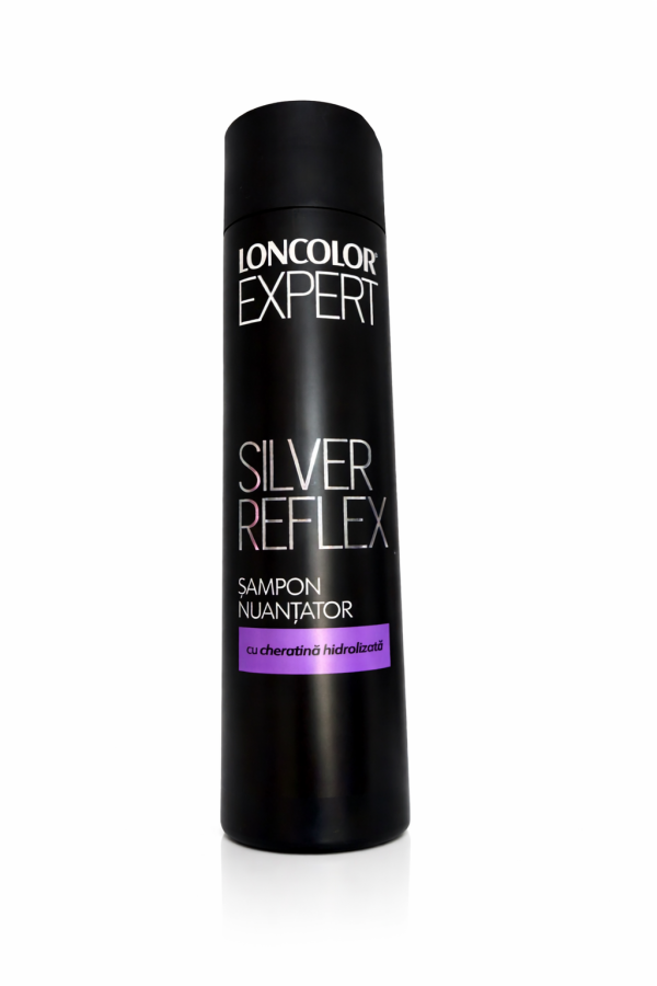 Șampon nuanțator Loncolor Expert Silver Reflex – Neutralizează Tonurile Galbene, cu Keratină Hidrolizată