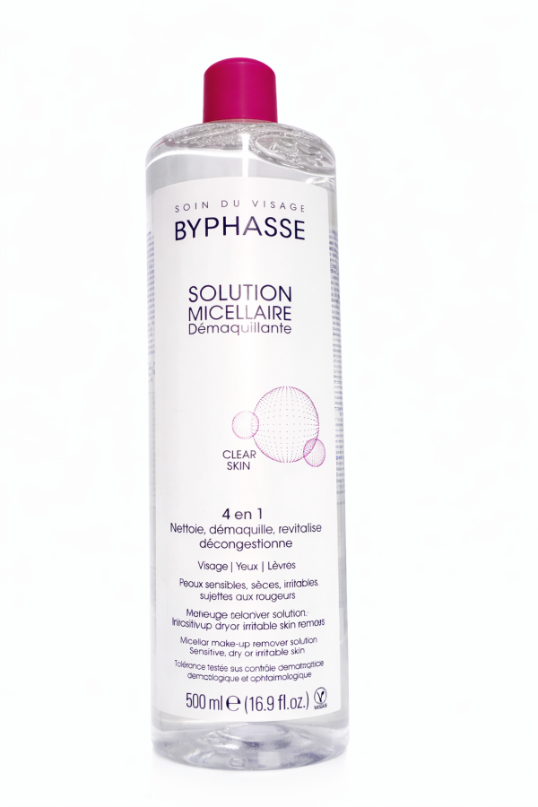 Byphasse Soluție Micelară 4-în-1 Clear Skin – Demachiere Delicată pentru Ten Sensibil, 500 ml
