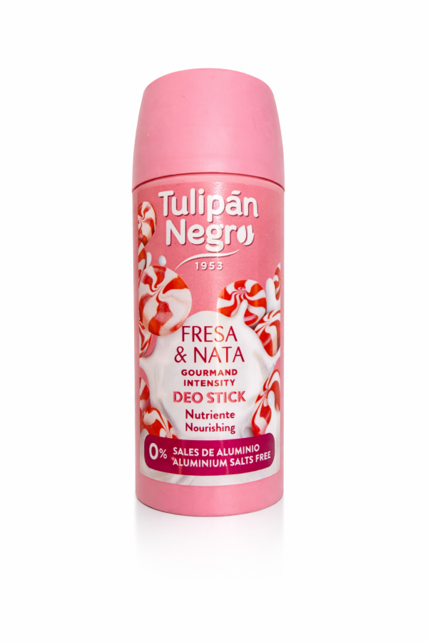 Deodorant Stick Tulipán Negro Fresa & Nata – Parfum Dulce de Căpșuni și Frișcă, Fără Săruri de Aluminiu